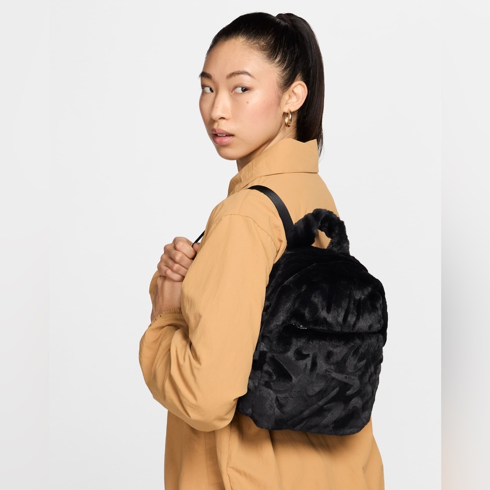 NWT Nike Futura Faux Fur Black Backpack